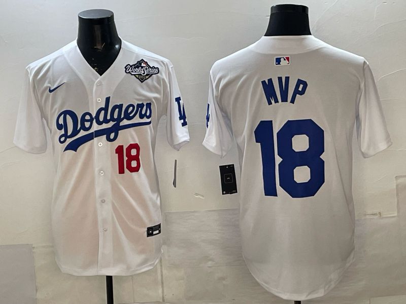 Men Los Angeles Dodgers #18 Mvp White Game 2026 Nike MLB Jersey style 03->los angeles dodgers->MLB Jersey